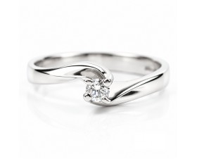 18К  Бяло Злато Диамантен Годежен Пръстен    Bloom Jewellery